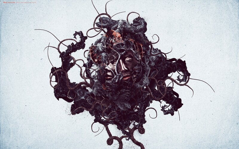 Face in Dark Tendrils