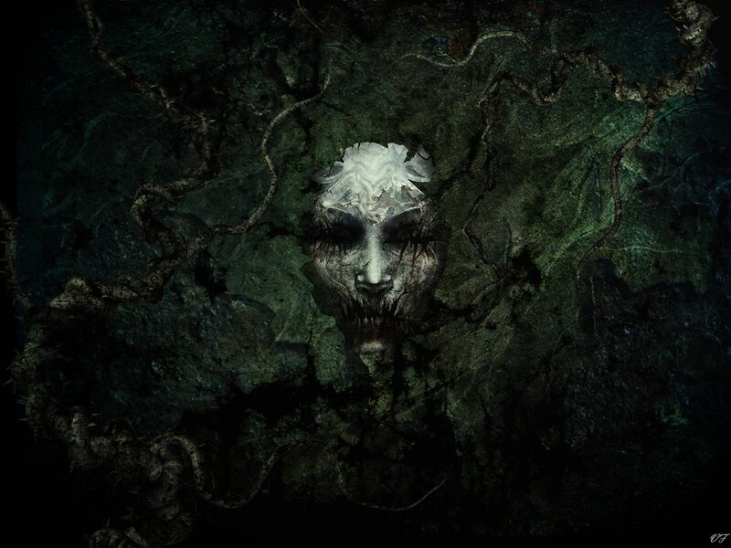 Face in Decaying Tree