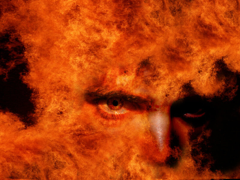 Face in Flames — Orange