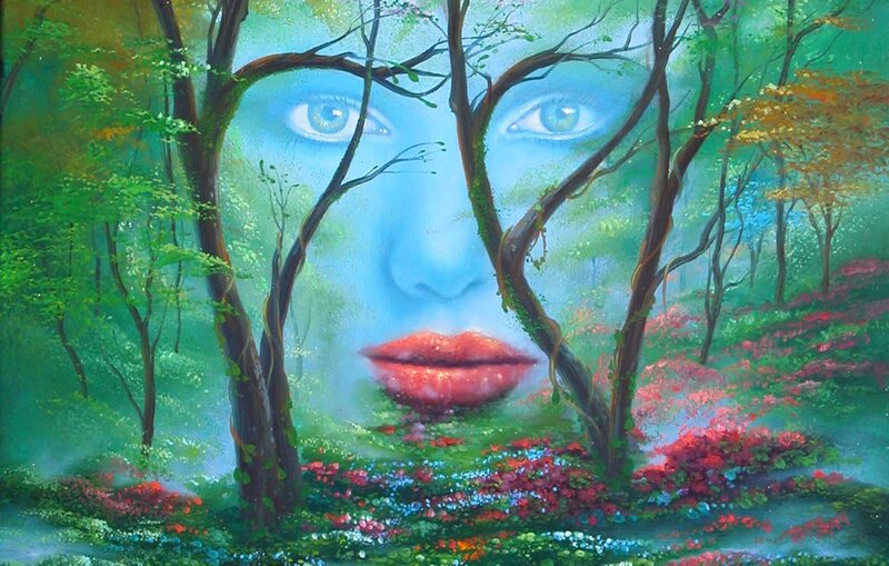 Face in Forest