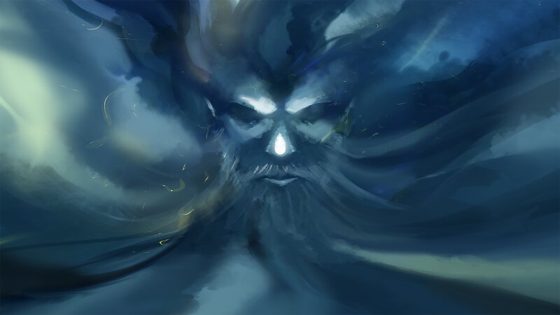 Face in Storm Clouds — Blue