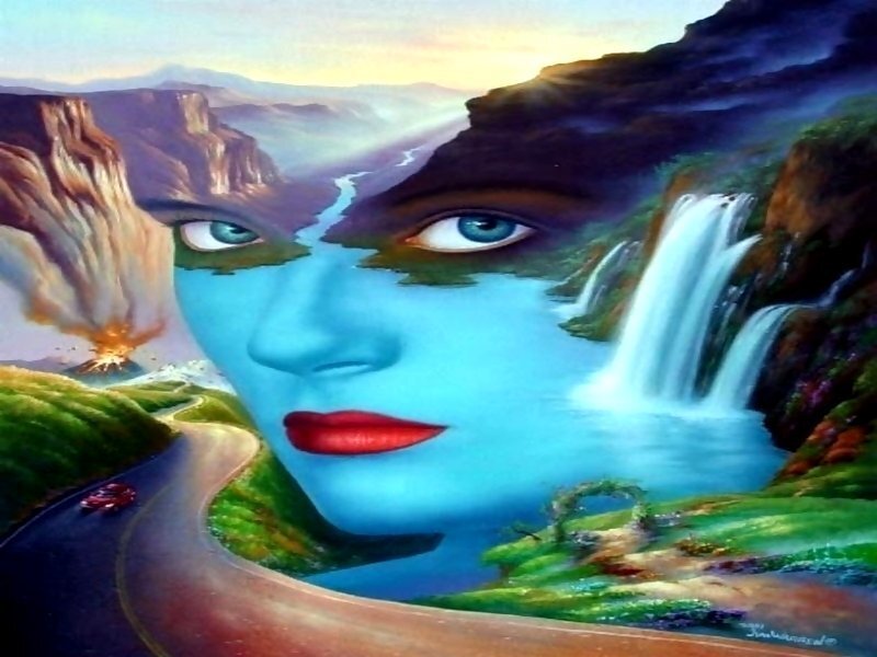 Face in the landscape