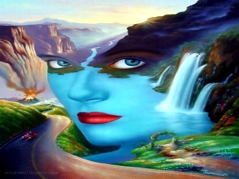Face in the landscape