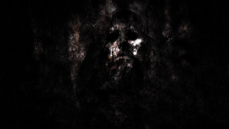 Face in Tree Bark — Black