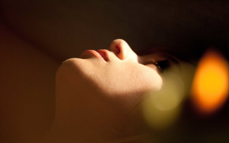 face in warm light