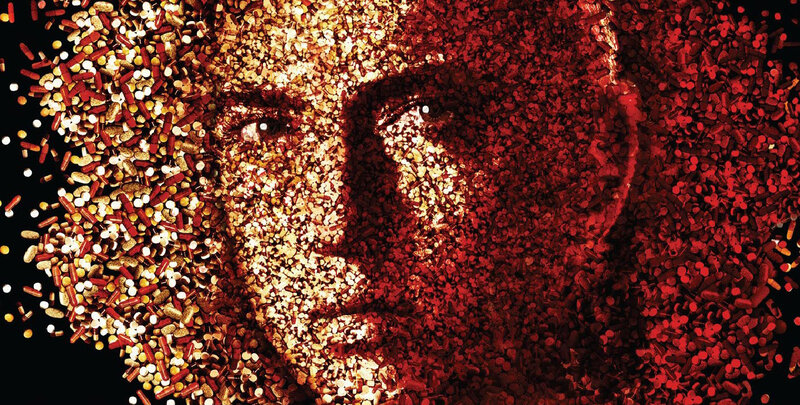 face made of pills