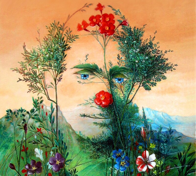 Face Made of Plants