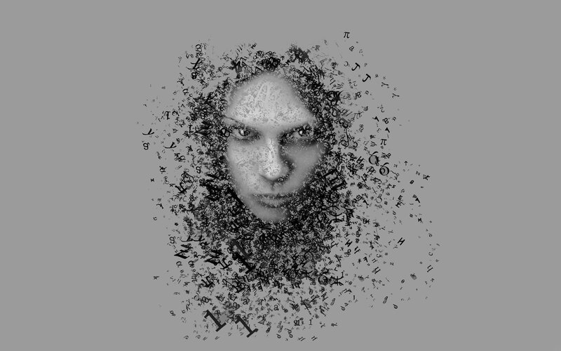 face made of symbols