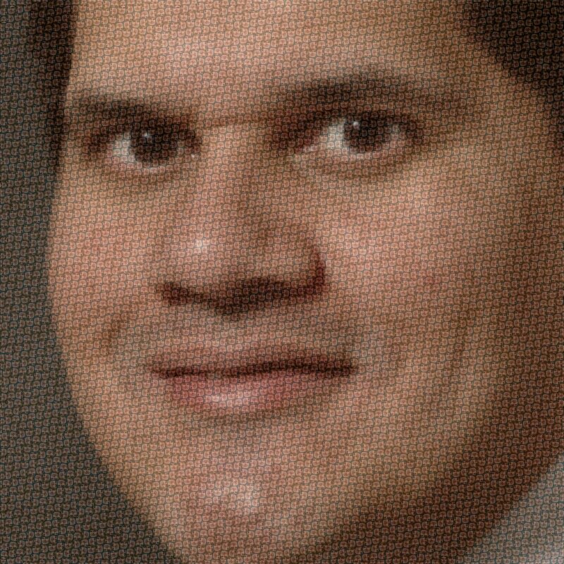 face made of tiny faces