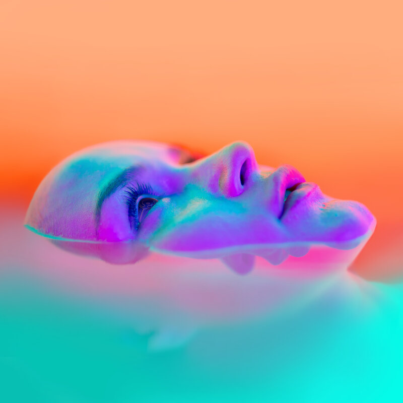 Face Submerged in Liquid