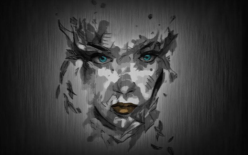 Face with Blue Eyes