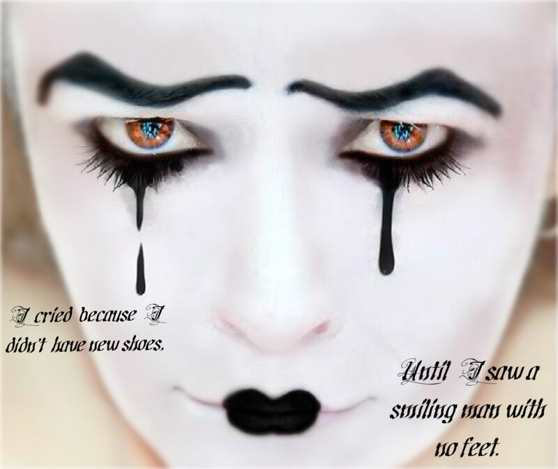 Face with Clown Makeup — White
