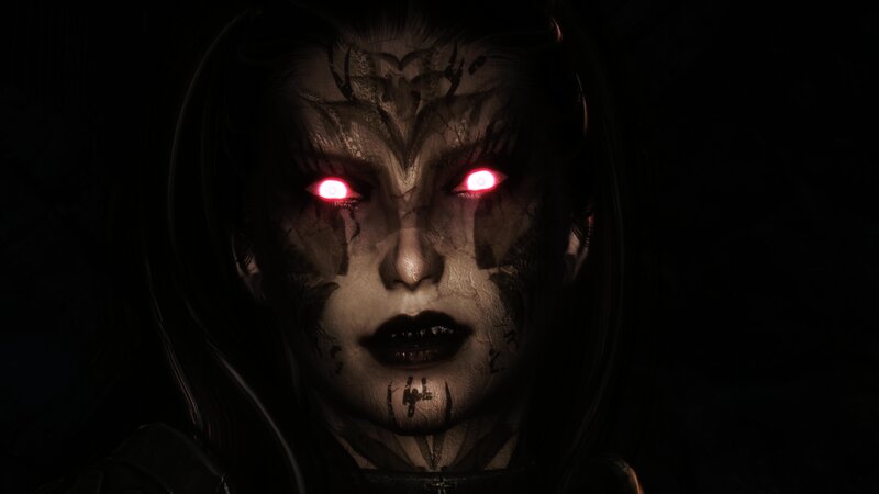 Face with Glowing Eyes — Black