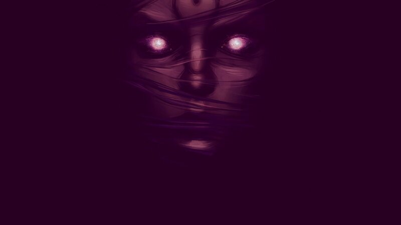 Face with Glowing Eyes — Purple