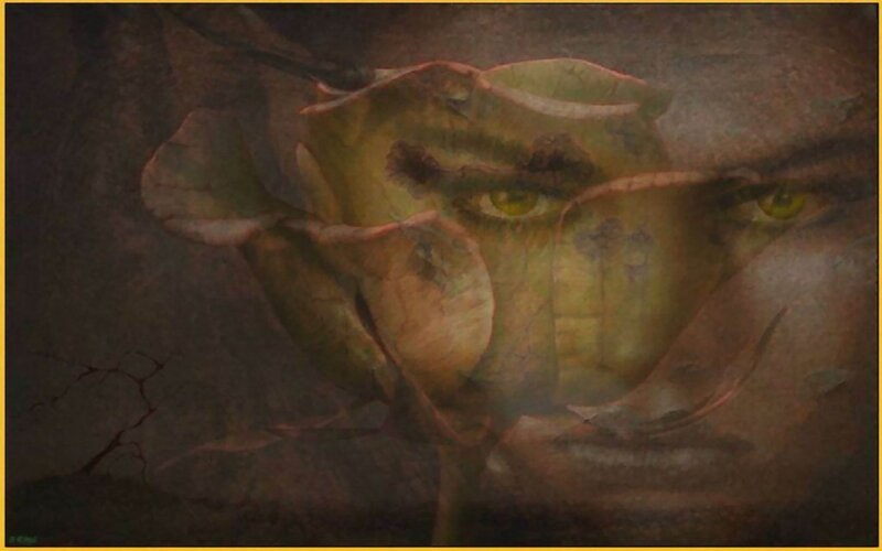 Face with Green Eyes