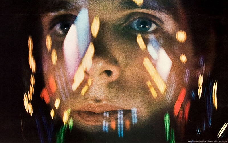 face with light reflections