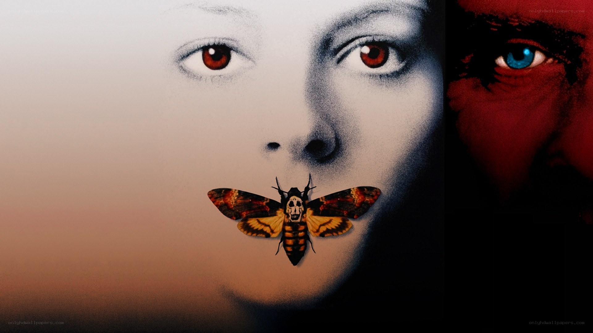 face with moth on mouth
