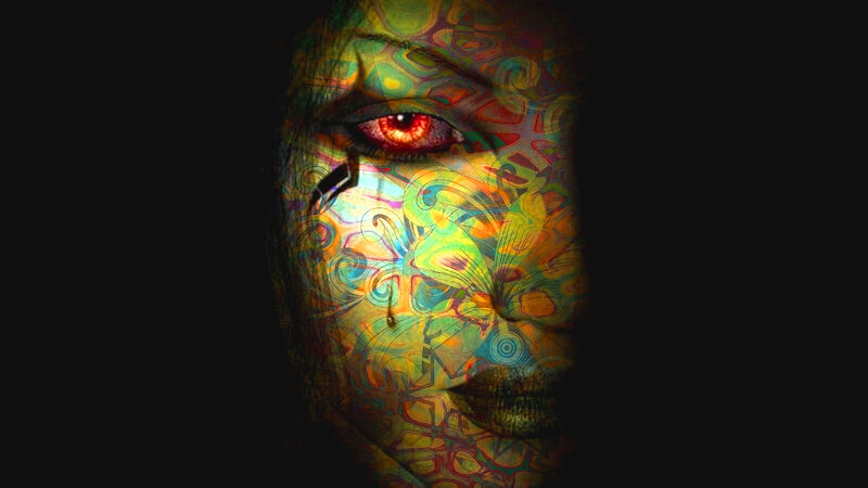 Face with Psychedelic Patterns