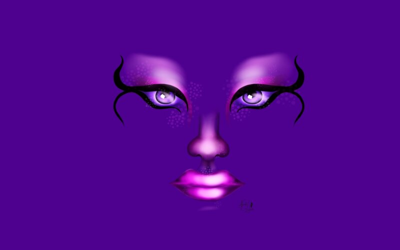 Face with Purple Makeup