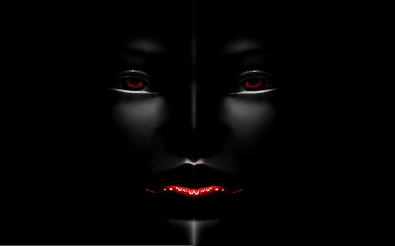 Face with Red Eyes