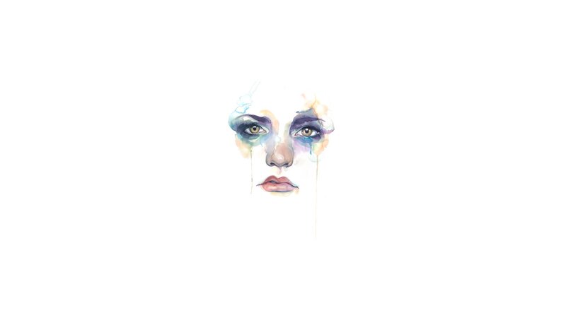 Face with Watercolor Makeup