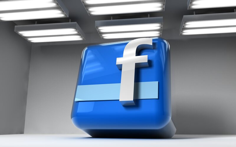 Facebook logo in a studio