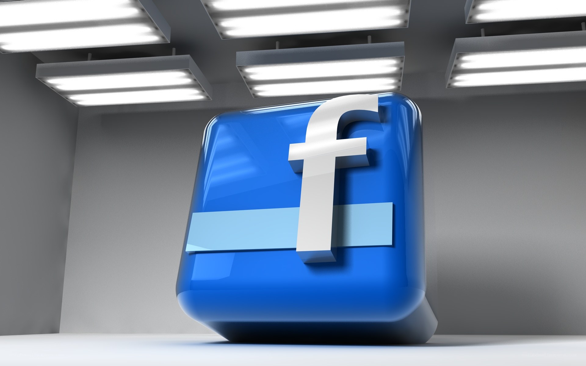 Facebook logo in a studio