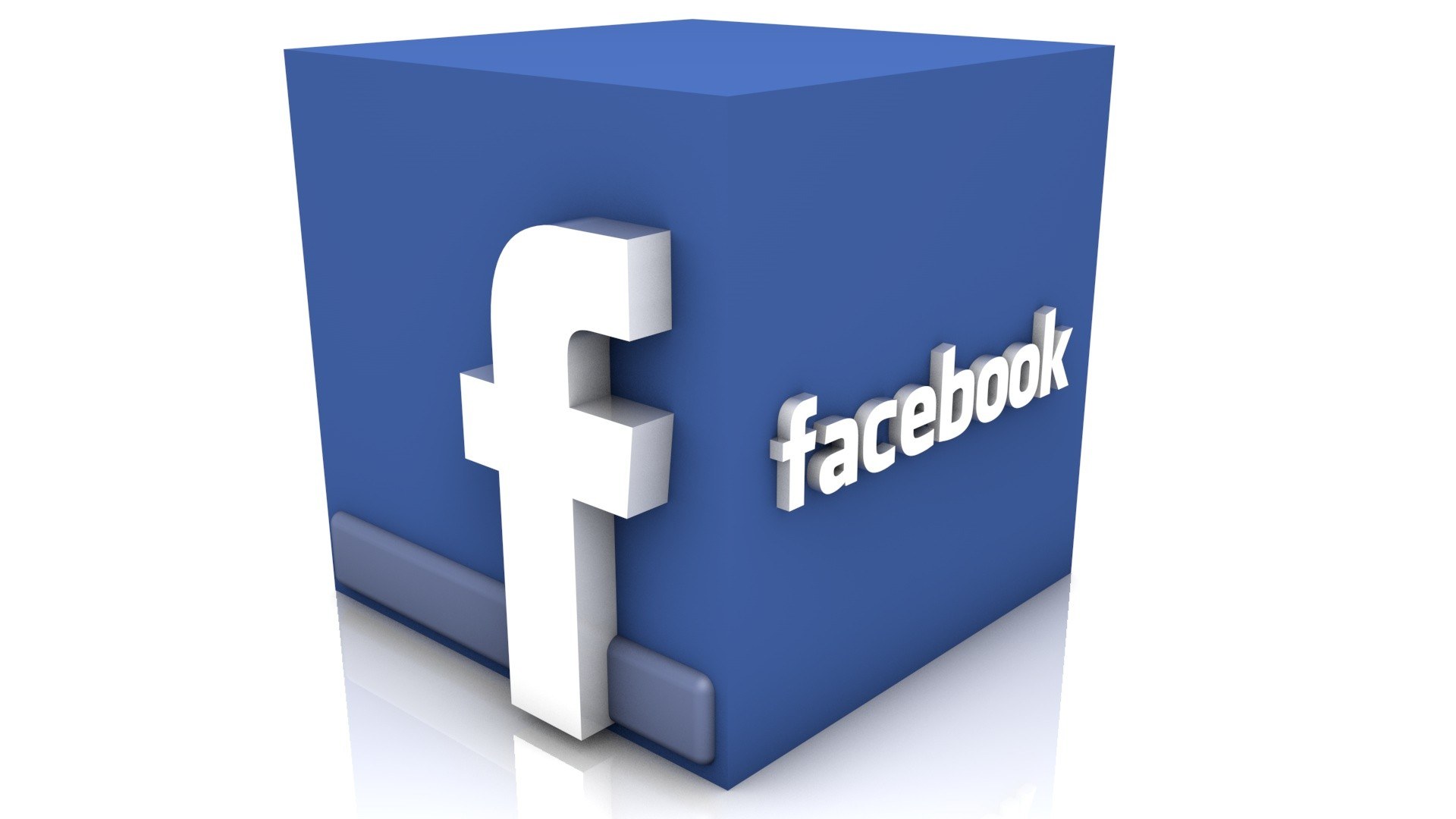 Facebook logo on a blue cube