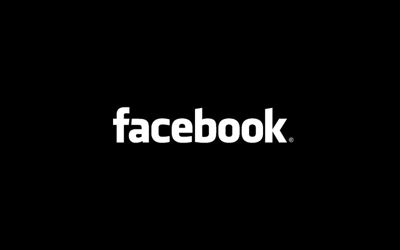 Facebook logo on black background