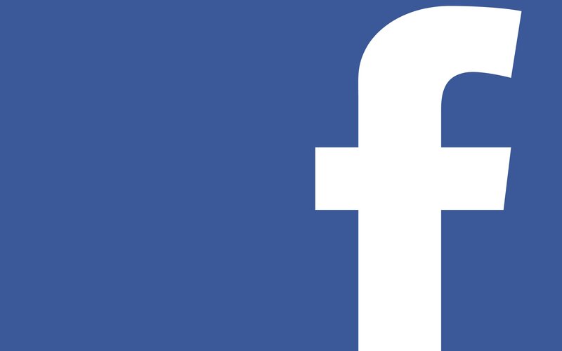 Facebook logo on blue background