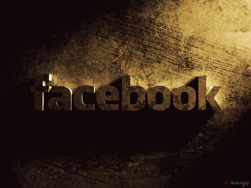 Facebook Logo on Textured Background — Black