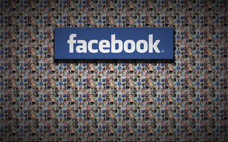 Facebook Logo on Wall