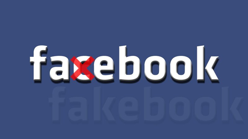 Facebook logo with fake mark