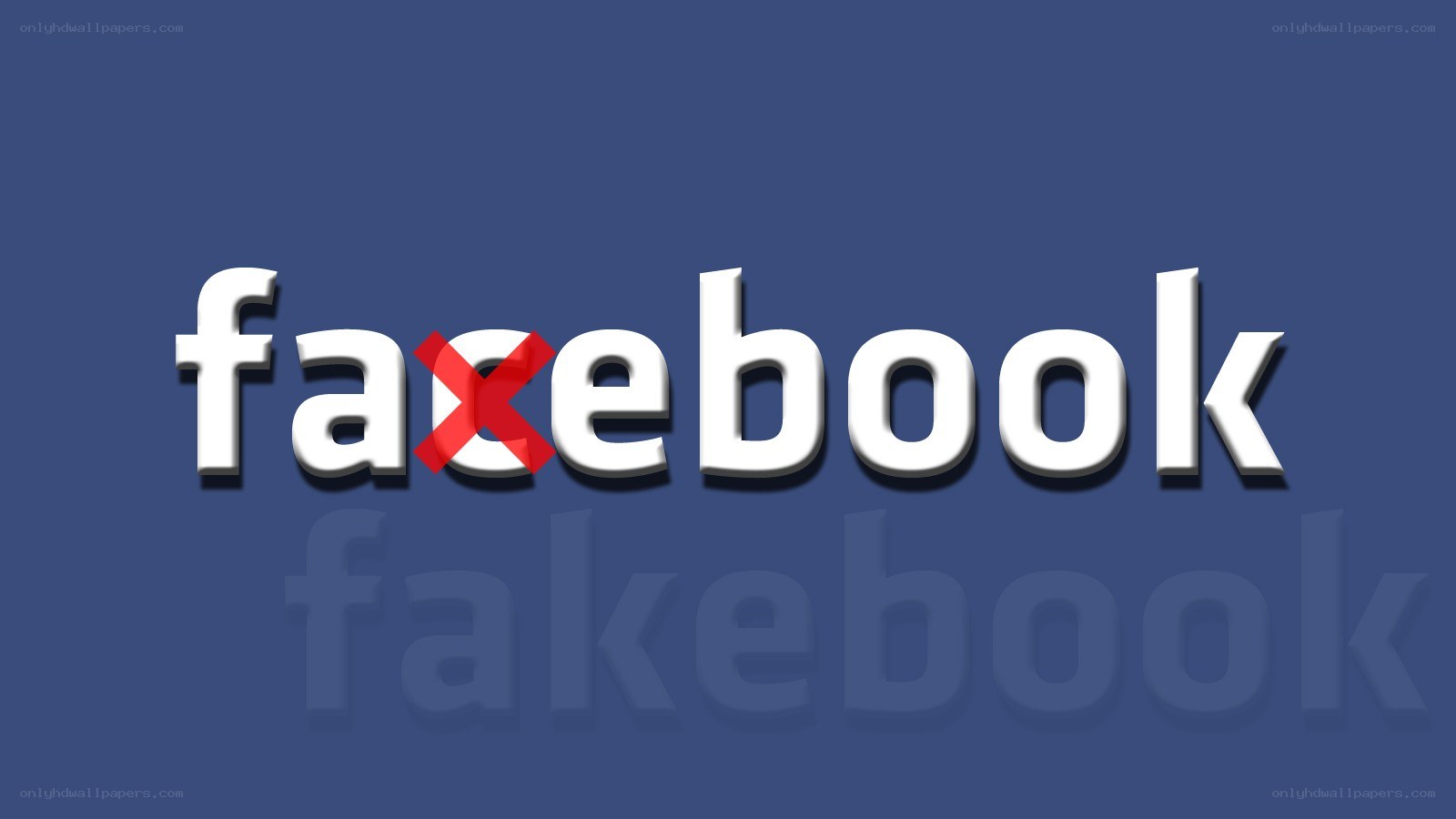 Facebook logo with fake mark