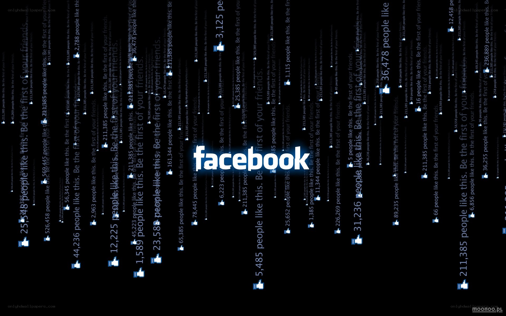 Facebook logo with like counts