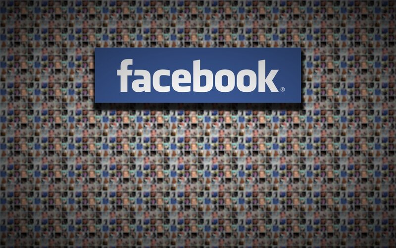 Facebook logo with profile grid