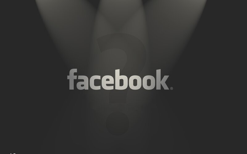 Facebook logo with question mark