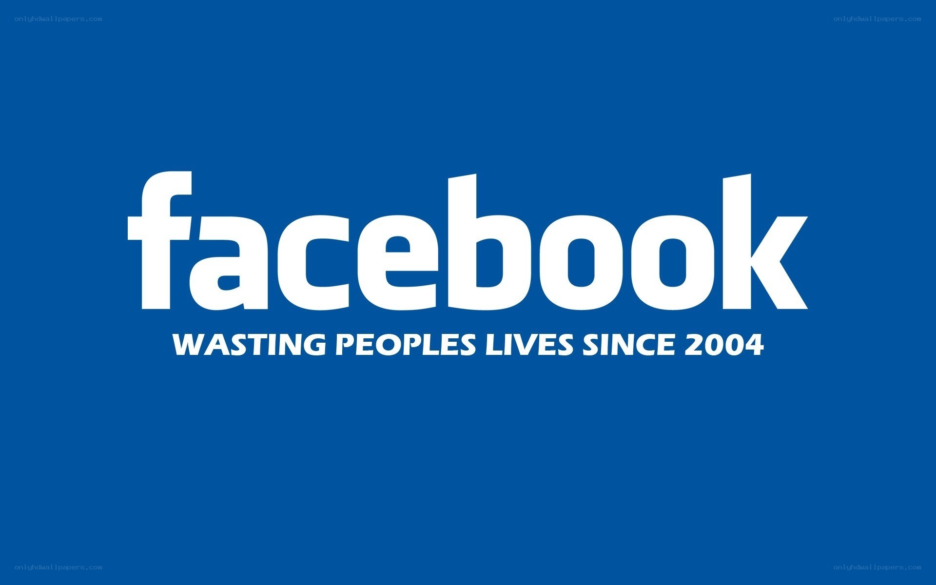 Facebook logo with satirical tagline