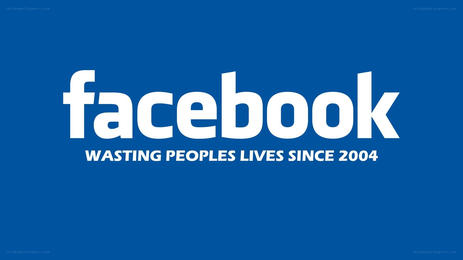 Facebook logo with satirical tagline