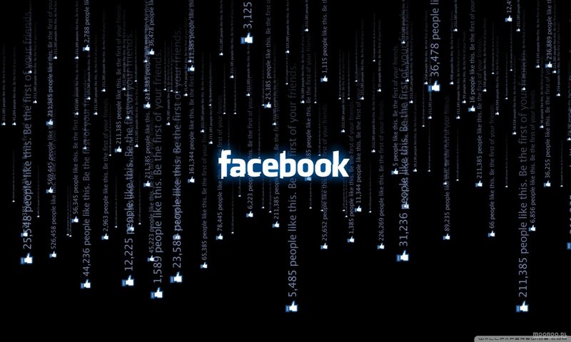 Facebook Logo with Text — Black, Abstract