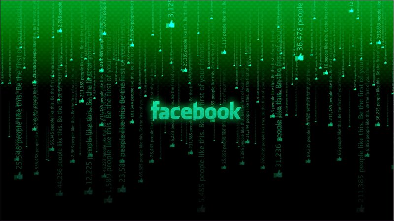 Facebook logo with text pattern