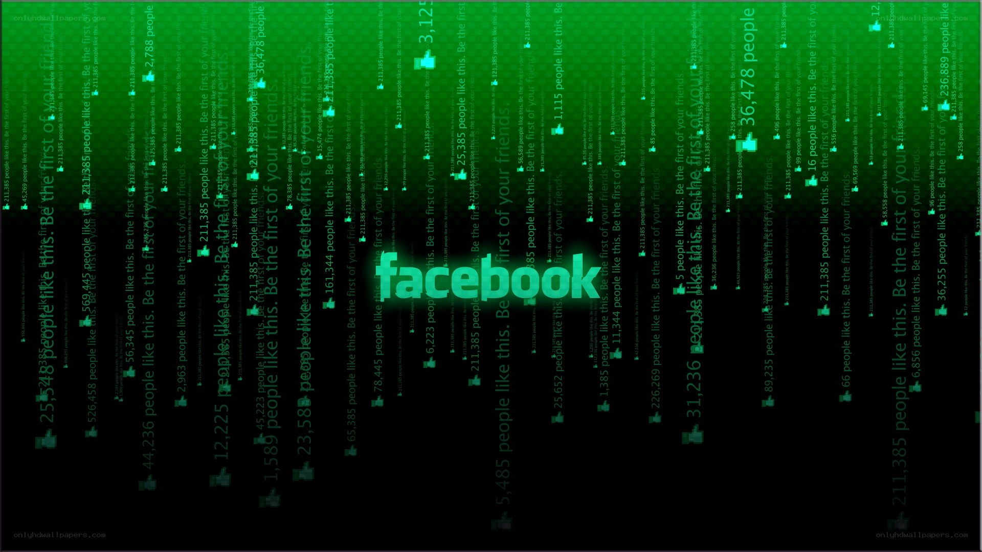 Facebook logo with text pattern