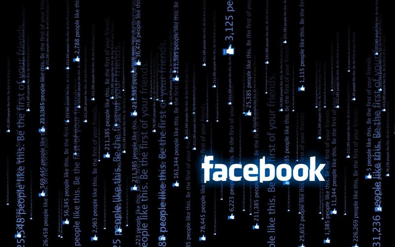 Facebook Logo with Text — White