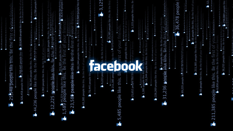 Facebook logo with user data