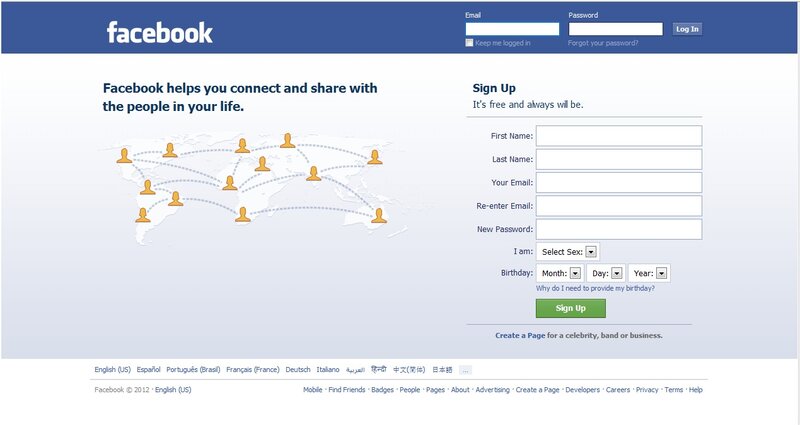 Facebook Sign-up Page