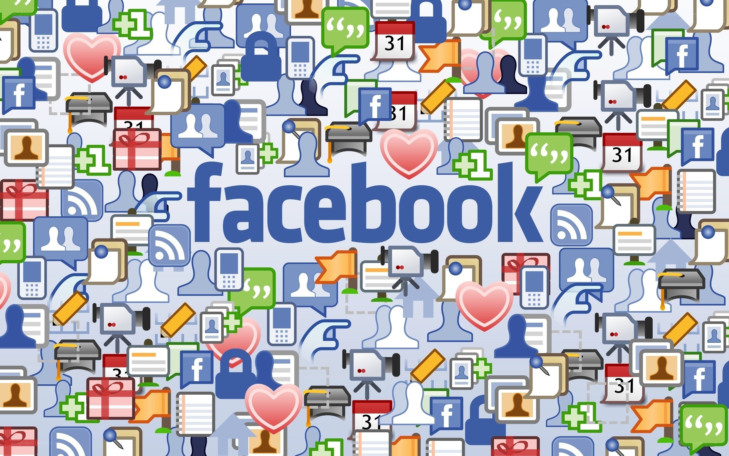 Facebook social media icons collage