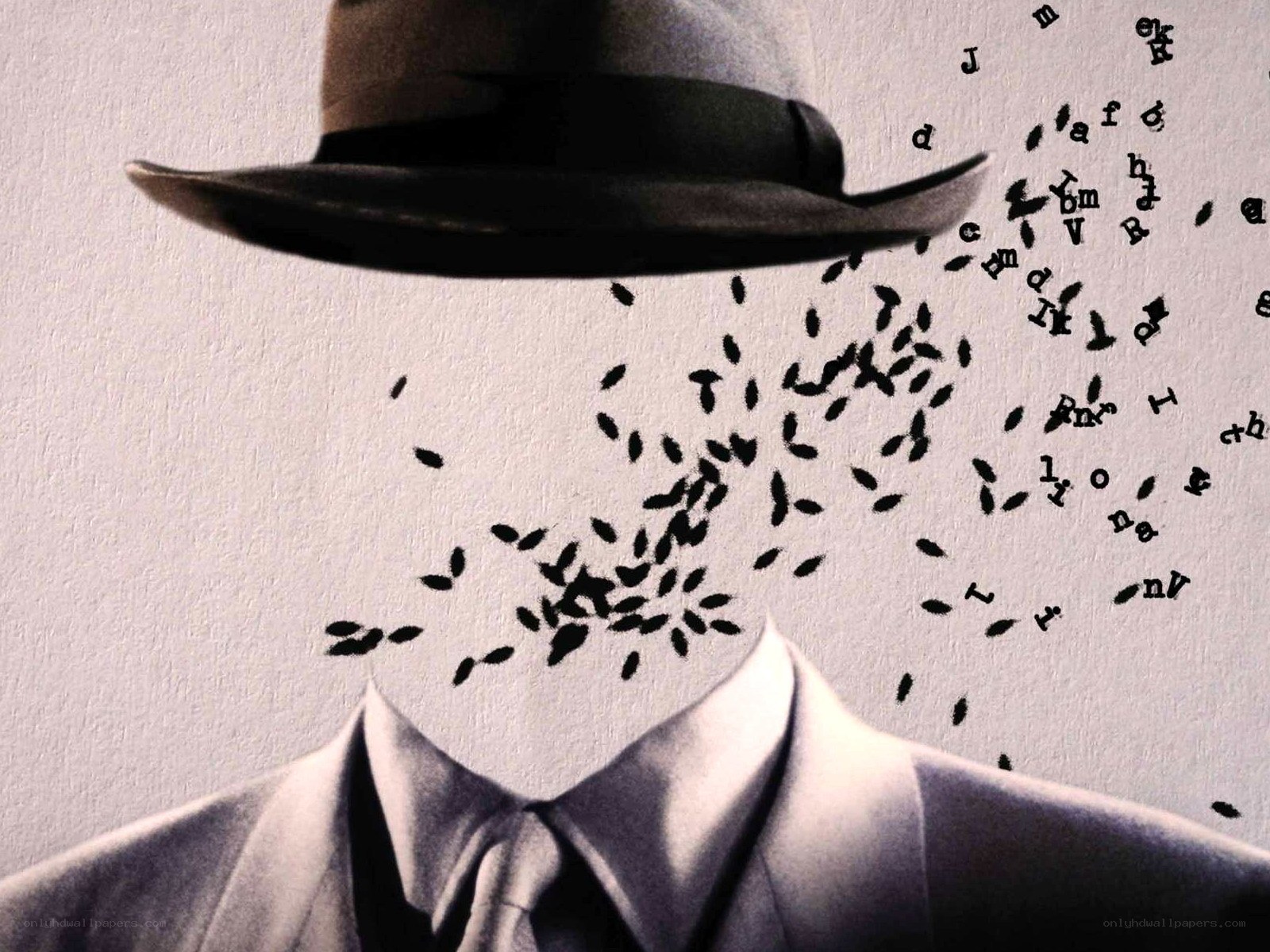 faceless man in hat