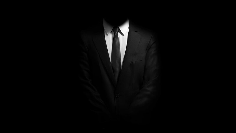 Faceless Man in Suit — Black, Dramatic