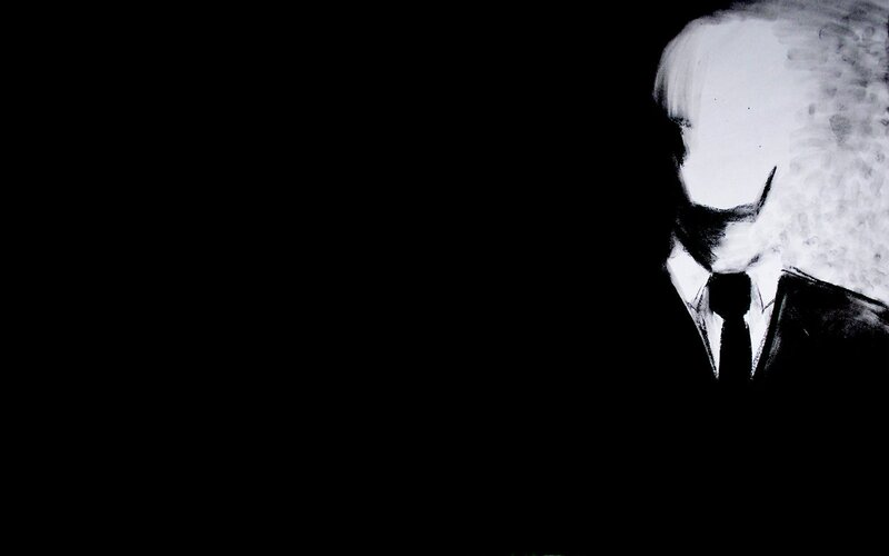 Faceless Man in Suit — Black, Eerie, Mysterious