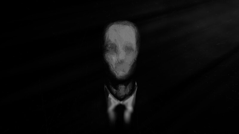 Faceless Man in Suit — Black, Eerie